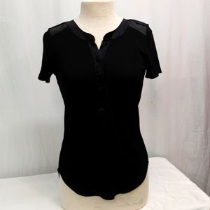Morrissey Black Short Sleeve Blouse Size XS